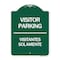 Signmission Bilingual Reserved Parking Visitor Parking Visitantes Solamente, Green & White, A-DES-GW-1824-24300 A-DES-GW-1824-24300 - alternate 1